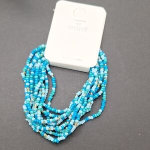 Blue Beaded Layered Bracelets